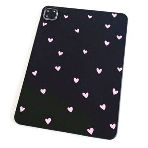 iPad Air 2 TPU Black Case with Pink Hearts